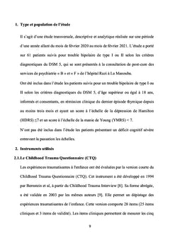 Traumatismes de l'enfance et impulsivité chez les patients bipolaires
