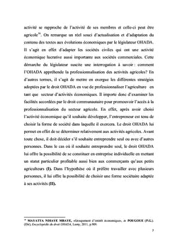 Le Droit OHADA et la Professionnalisation des Activités Agricoles