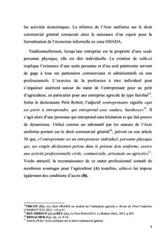 Le Droit OHADA et la Professionnalisation des Activités Agricoles