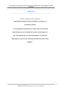 Analyse de l'effet de l'inflation sur la croissance économique en Côte d'Ivoire