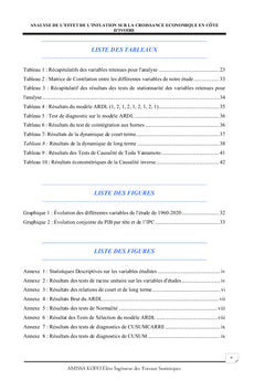 Analyse de l'effet de l'inflation sur la croissance économique en Côte d'Ivoire