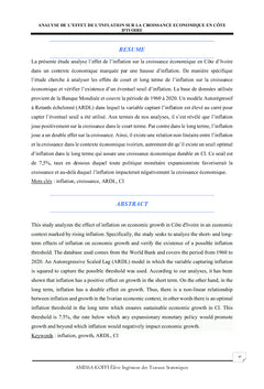 Analyse de l'effet de l'inflation sur la croissance économique en Côte d'Ivoire