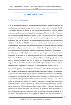 Analyse de l'effet de l'inflation sur la croissance économique en Côte d'Ivoire