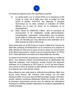 Incidence du capital public sur la croissance économique en RD Congo