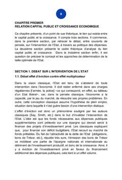 Incidence du capital public sur la croissance économique en RD Congo