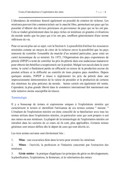 Introduction a l'exploitation des mines