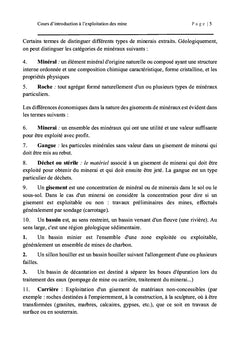 Introduction a l'exploitation des mines