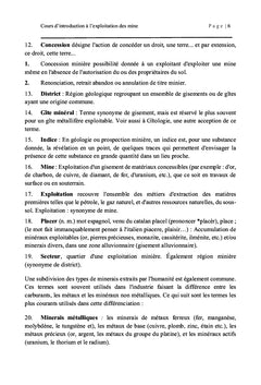 Introduction a l'exploitation des mines