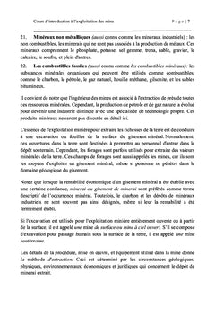 Introduction a l'exploitation des mines
