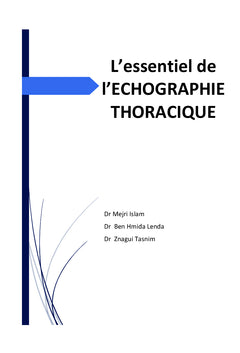 L'essentiel en échographie thoracique