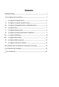 Diététique standard de l'hôpital