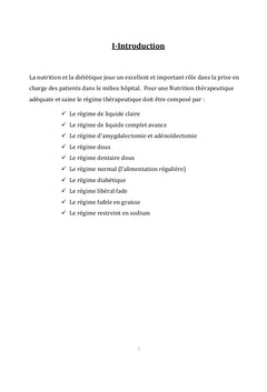 Diététique standard de l'hôpital