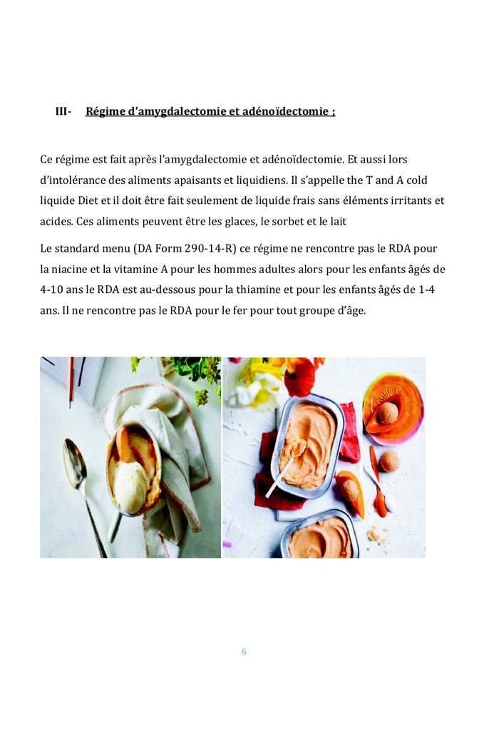 Diététique standard de l'hôpital