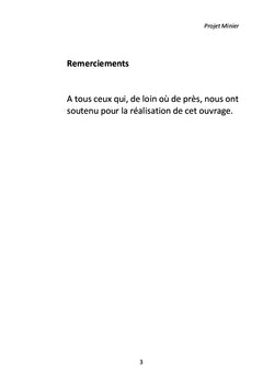 Projet Minier Tome I