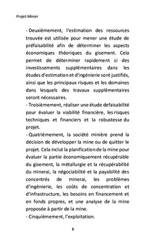 Projet Minier Tome I