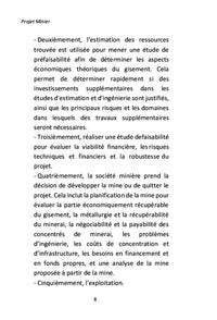 Projet Minier Tome I