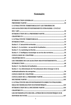 Localisation et attractivité territoriale des IDE
