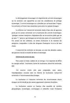 Localisation et attractivité territoriale des IDE