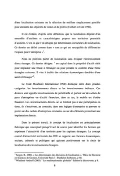 Localisation et attractivité territoriale des IDE