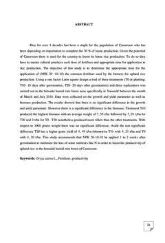 Effet du moment d'application de l'engrais de fond (NPK)