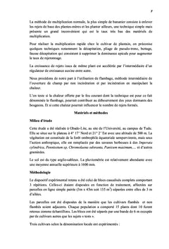 Effet de flambage sur le pouvoir rejetonnant de bananier plantain