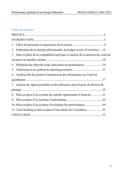 Performance globale d'un groupe industriel