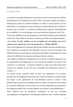 Performance globale d'un groupe industriel