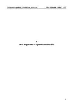 Performance globale d'un groupe industriel