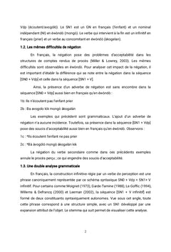 Particularités syntaxiques des verbes de perception