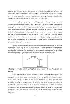 Particularités syntaxiques des verbes de perception