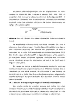Particularités syntaxiques des verbes de perception