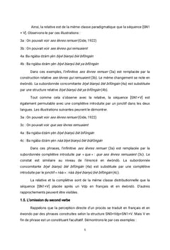 Particularités syntaxiques des verbes de perception