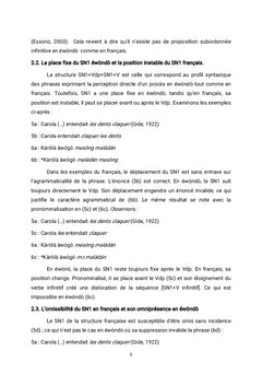 Particularités syntaxiques des verbes de perception