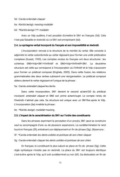 Particularités syntaxiques des verbes de perception