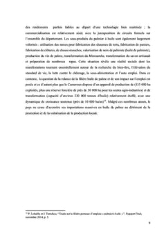 L'économie du palmier à huile et de l'huile de palme
