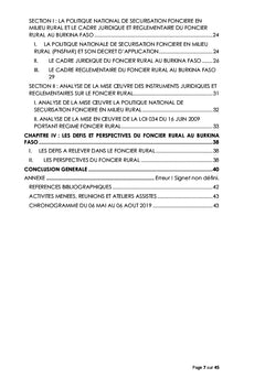 CADRE JURIDIQUE ET REGLEMENTAIRE DU FONCIER RURAL AU BURKINA FASO