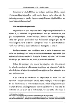 Vers une Economie de la PME