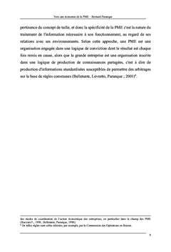 Vers une Economie de la PME