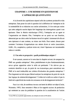Vers une Economie de la PME