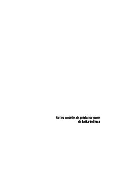 Sur les modèles de prédateur-proie de Lotka-Volterra