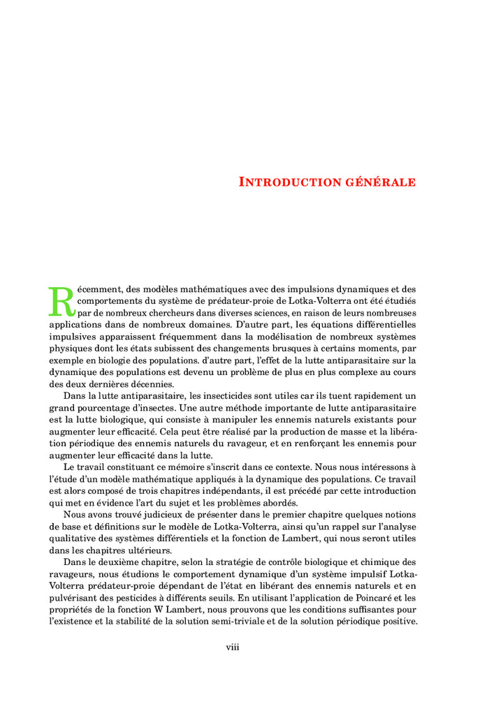 Sur les modèles de prédateur-proie de Lotka-Volterra