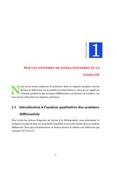 Sur les modèles de prédateur-proie de Lotka-Volterra