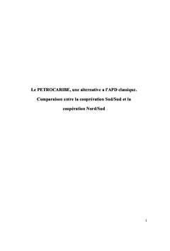 Le PETROCARIBE, une alternative a l'APD classique
