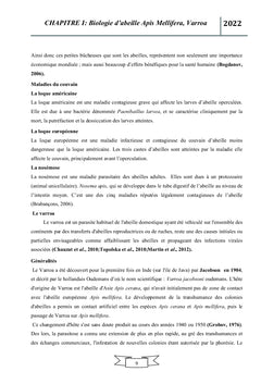 Impact d'huile essentielle de Mentha pulegium sur le Varroa jacobsoni