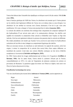 Impact d'huile essentielle de Mentha pulegium sur le Varroa jacobsoni