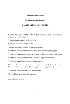 Cancer du sein et grossesse