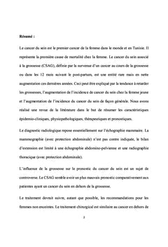 Cancer du sein et grossesse