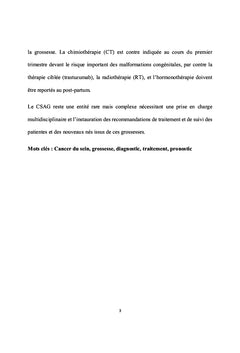 Cancer du sein et grossesse