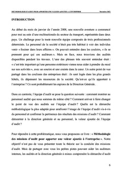 Méthodologie d'audit pour apporter une valeur ajoutée à l'entreprise