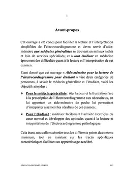 Aide-mémoire pour la lecture de l'électrocardiogramme pour étudiant